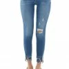 KanCan Medium High Rise Frayed Slit Hem Skinny Jeans