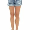 KanCan Medium Wash Denim Shorts With Distressed Detail 2 KanCan Medium Wash Denim Shorts With Distressed Detail