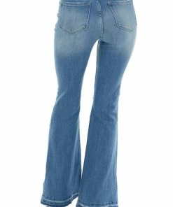 KanCan Bottoms Medium Wash High Rise Distressed Flare Jeans