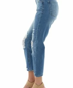 KanCan Medium Wash High Rise Distressed Mom Jeans 13 KanCan Medium Wash High Rise Distressed Mom Jeans