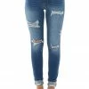 KanCan Medium High Rise Distressed Skinny Jeans