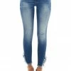 KanCan Medium Wash High Rise Frayed Hem Skinny Jeans Bottoms