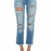 Cello Jeans Medium Wash High Rise Raw Hem Distressed Jeans
