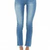 Special A Bottoms Medium Wash High Rise Skinny Jeans With Distressed Hem