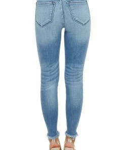 KanCan Medium Wash High Rise Super Skinny Distressed Jeans Bottoms