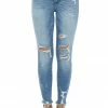 KanCan Medium Wash High Rise Super Skinny Distressed Jeans Bottoms