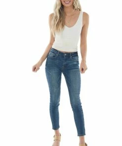 Special A Bottoms Medium Wash Mid Rise Ankle Skinny Jeans 13 Special A Bottoms Medium Wash Mid Rise Ankle Skinny Jeans