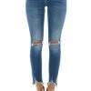 Vervet Bottoms Medium Wash Mid Rise Frayed Hem Skinny Jeans 1 Vervet Bottoms Medium Wash Mid Rise Frayed Hem Skinny Jeans