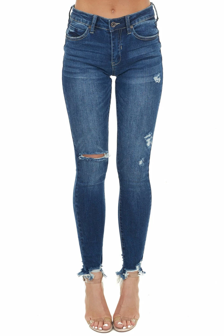Special A Medium Wash Mid Rise Skinny Jean With Distressed Details Bottoms 3 Special A Medium Wash Mid Rise Skinny Jean With Distressed Details Bottoms
