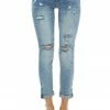 Special A Bottoms Medium Wash Relax Distressed Mid Rise Skinny Jeans