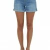 I&M Bottoms Medium Wash Rolled High Waisted Denim Shorts
