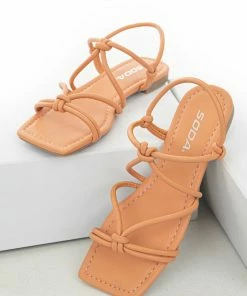 FORTUNE DYNAMIC Melon Faux Leather Strappy Open Toe Sandals Shoes
