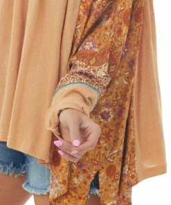 Easel Tops Melon Floral Print Blouse With Long Sleeves 13 Easel Tops Melon Floral Print Blouse With Long Sleeves