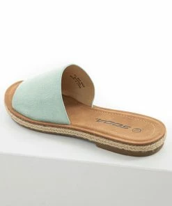 FORTUNE DYNAMIC Mint Faux Suede Solid Strap Sandals