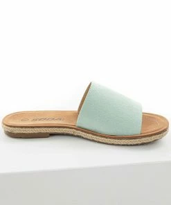 FORTUNE DYNAMIC Mint Faux Suede Solid Strap Sandals