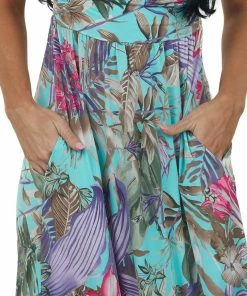 HEIMISH Dresses Mint Floral Print Strapless Maxi Dress 13 HEIMISH Dresses Mint Floral Print Strapless Maxi Dress