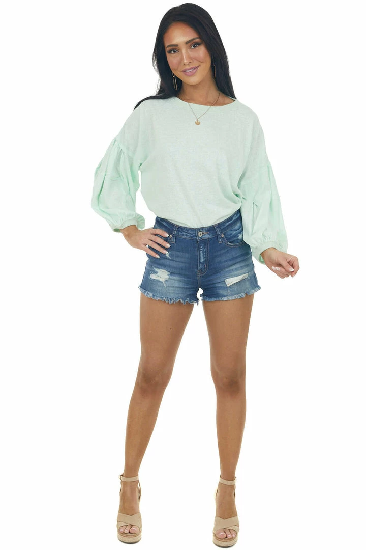 Easel Tops Mint Wide Fit Puff Sleeve Stitch Detail Top 5 Easel Tops Mint Wide Fit Puff Sleeve Stitch Detail Top