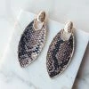 Urbanista Mocha Snake Print Marquise Dangle Earrings Accessories 2 Urbanista Mocha Snake Print Marquise Dangle Earrings Accessories