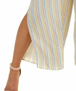 Chrysanthemum Dresses Multicolor Patterned Jumpsuit With Front Twist Detail