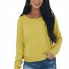 Trend Notes Mustard Drop Shoulder Super Soft Knit Top