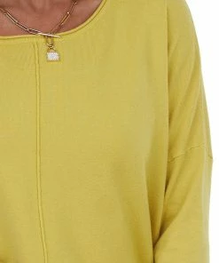 Trend Notes Mustard Drop Shoulder Super Soft Knit Top
