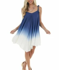 J.NNA Navy Ombre Print Sleeveless Dress 20 J.NNA Navy Ombre Print Sleeveless Dress