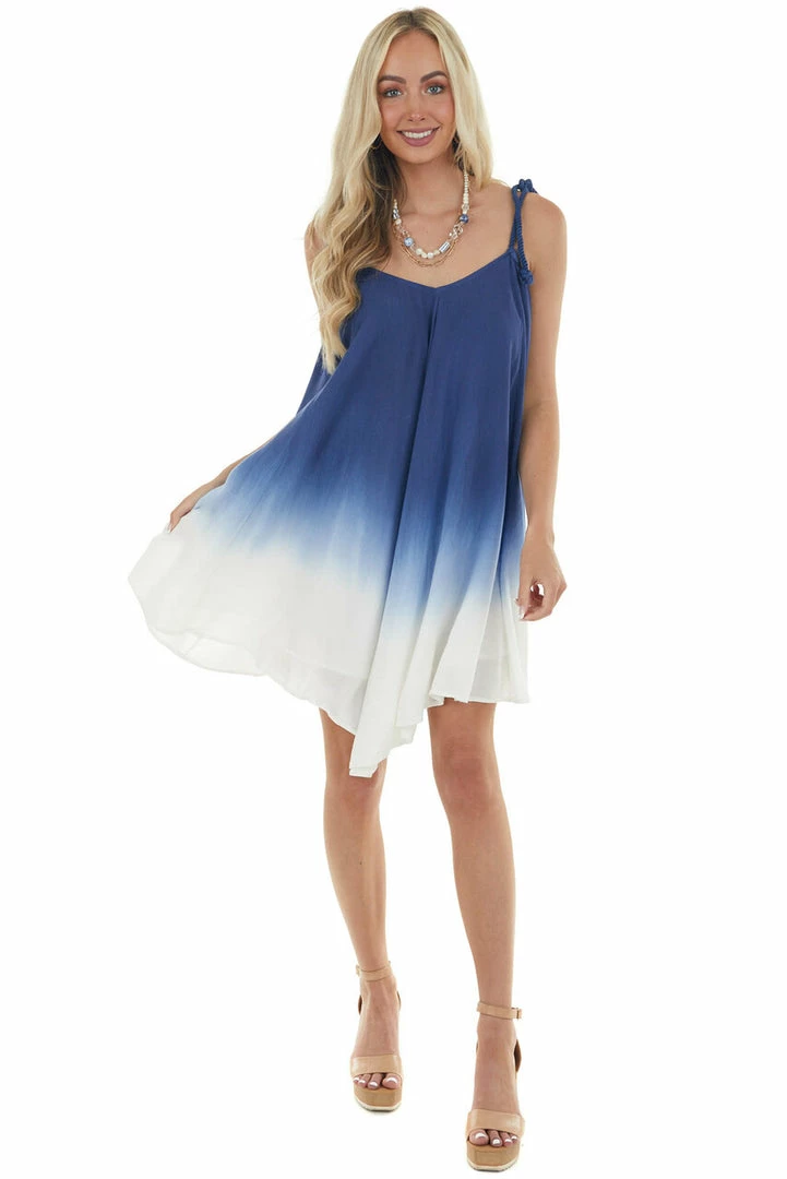 J.NNA Navy Ombre Print Sleeveless Dress 4 J.NNA Navy Ombre Print Sleeveless Dress