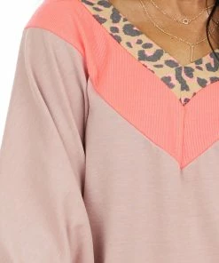 White Birch Neon Pink And Mauve Leopard Print Long Dolman Sleeve Top 25 White Birch Neon Pink And Mauve Leopard Print Long Dolman Sleeve Top