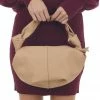 Fame Accessories Beige Faux Leather Handbag With Tied Detail