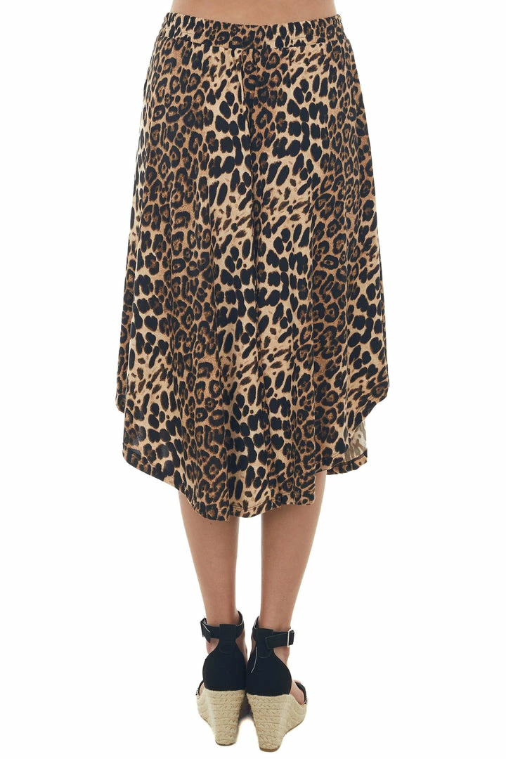 Jodifl Bottoms Nude Leopard Elastic Waist Curved Hem Skirt 6 Jodifl Bottoms Nude Leopard Elastic Waist Curved Hem Skirt