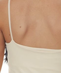 By Together Nude Seamless Solid Scoop Neck Knit Tank Top Tops