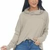 Blue B Oatmeal Cowl Neck Long Sleeve Brushed Knit Top Tops 2 Blue B Oatmeal Cowl Neck Long Sleeve Brushed Knit Top Tops