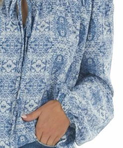 First Love Ocean Blue Printed Off Shoulder Blouse Tops 27 First Love Ocean Blue Printed Off Shoulder Blouse Tops