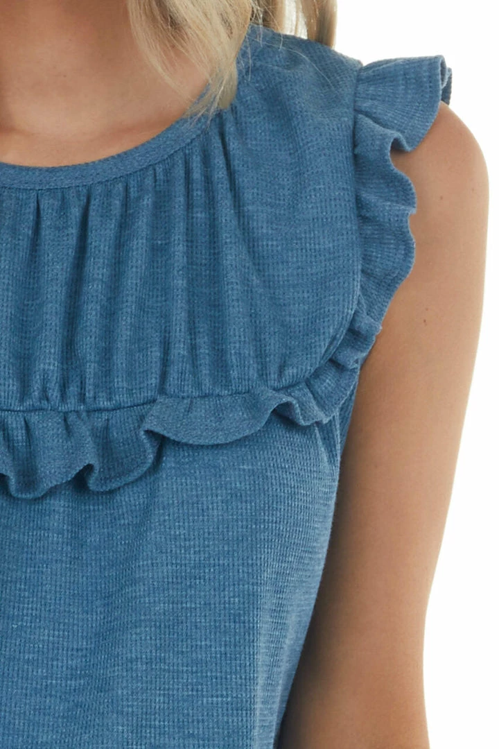 Lovely J Ocean Waffle Knit Short Flutter Sleeve Babydoll Top 10 Lovely J Ocean Waffle Knit Short Flutter Sleeve Babydoll Top