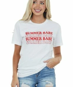 Wknder Off White 'Summer Babe' Graphic Knit Tee