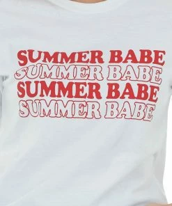 Wknder Off White 'Summer Babe' Graphic Knit Tee