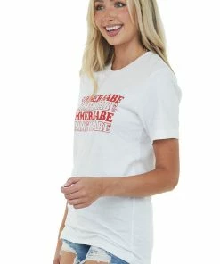 Wknder Off White 'Summer Babe' Graphic Knit Tee