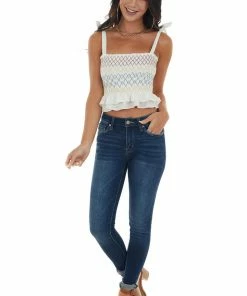 Paper Crane Off White Embroidered Sleeveless Cropped Top Tops 22 Paper Crane Off White Embroidered Sleeveless Cropped Top Tops