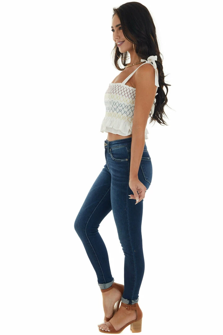 Paper Crane Off White Embroidered Sleeveless Cropped Top Tops 8 Paper Crane Off White Embroidered Sleeveless Cropped Top Tops