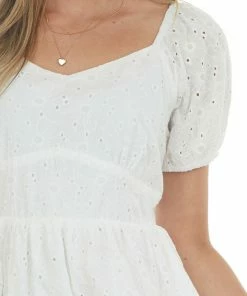 Jodifl Dresses Off White Eyelet Lace Empire Waist Short Dress 22 Jodifl Dresses Off White Eyelet Lace Empire Waist Short Dress