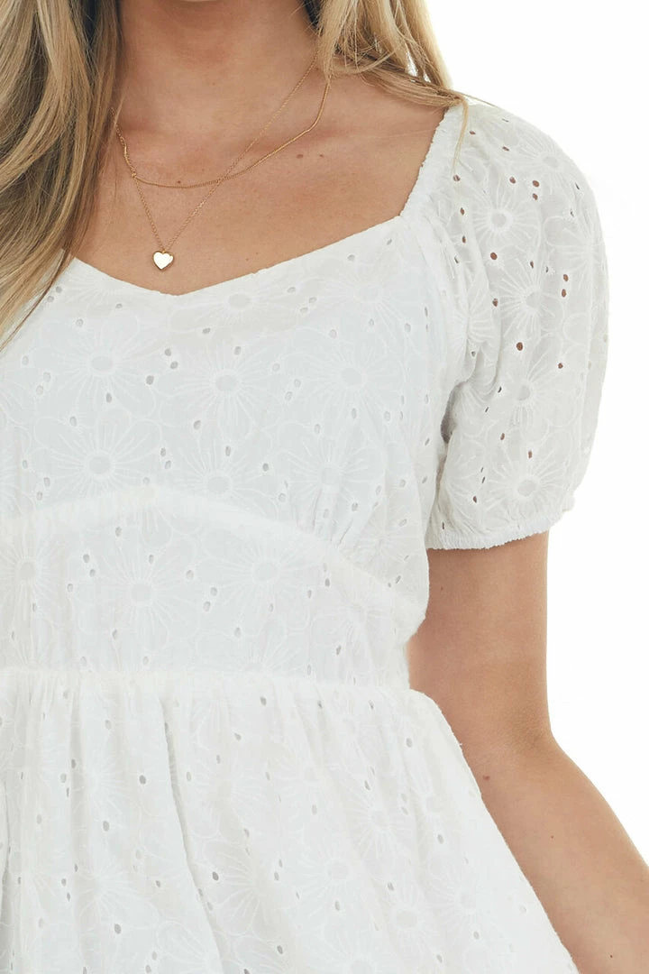 Jodifl Dresses Off White Eyelet Lace Empire Waist Short Dress 10 Jodifl Dresses Off White Eyelet Lace Empire Waist Short Dress