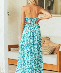 Aakaa Off White Floral Strapless Maxi Dress With Cutout Dresses 12 Aakaa Off White Floral Strapless Maxi Dress With Cutout Dresses