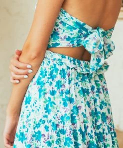 Aakaa Off White Floral Strapless Maxi Dress With Cutout Dresses 13 Aakaa Off White Floral Strapless Maxi Dress With Cutout Dresses