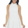 Entro Dresses Off White Halter Neck Tiered Short Dress