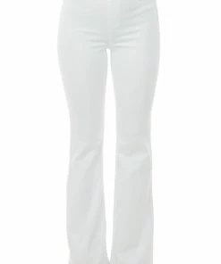 JellyJeans Off White High Rise Elastic Waist Flare Jeggings Bottoms