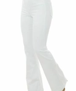 JellyJeans Off White High Rise Elastic Waist Flare Jeggings Bottoms