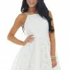 Dress Day Dresses Off White Lace Sleeveless Mini Dress