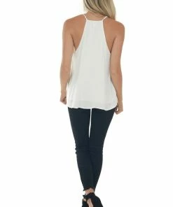 Umgee Tops Off White Lace V Neck Adjustable Strap Cami 24 Umgee Tops Off White Lace V Neck Adjustable Strap Cami