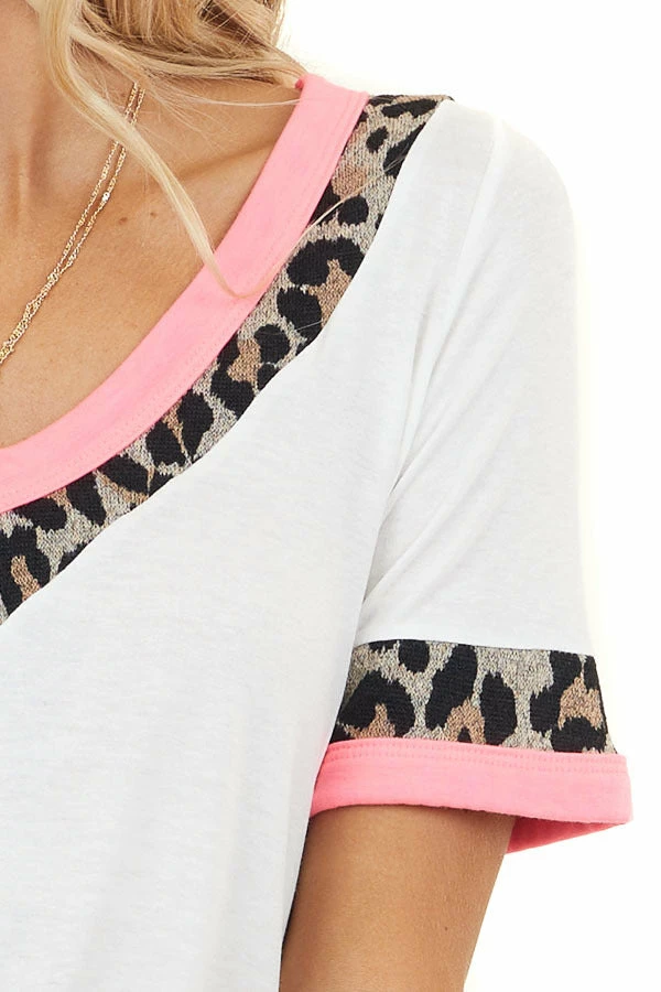 BiBi Tops Off White And Leopard Print Short Sleeve V Neck Knit Top 10 BiBi Tops Off White And Leopard Print Short Sleeve V Neck Knit Top
