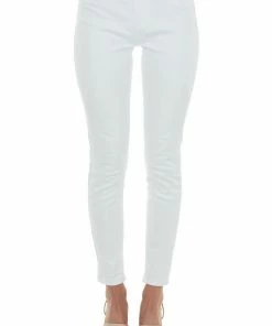 Cello Jeans Off White Mid Rise Rolled Cuff Skinny Jeggings